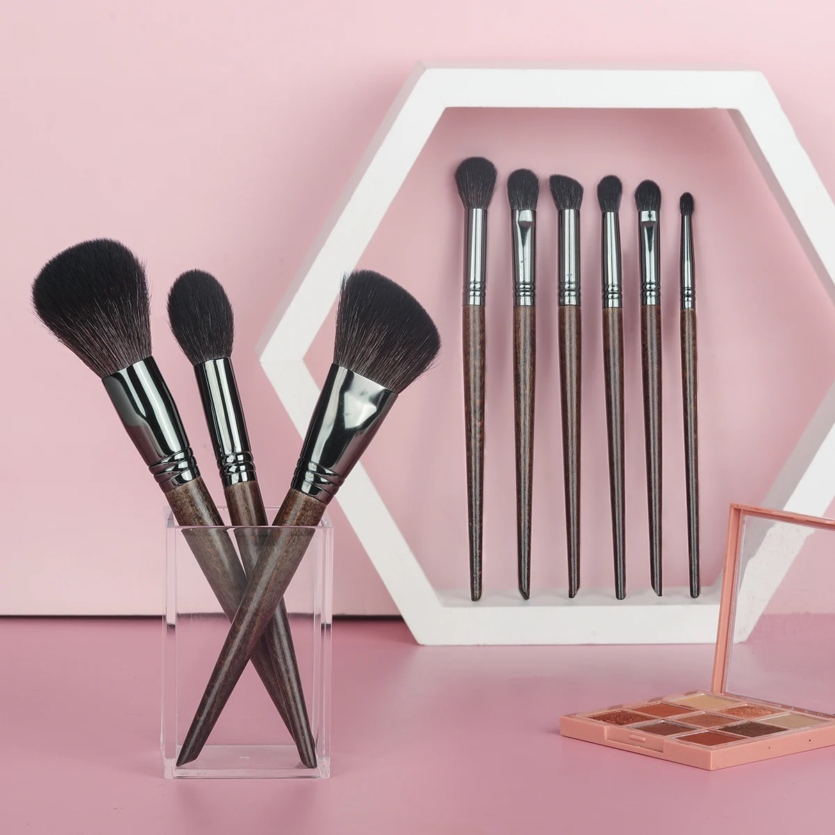 OVW zestaw pędzli do makijażu profesjonalne kozie układanie włosów zestaw pędzli do makijażu cień do powiek mieszanie Eyeliner rzęs pędzel do makijażu brwi