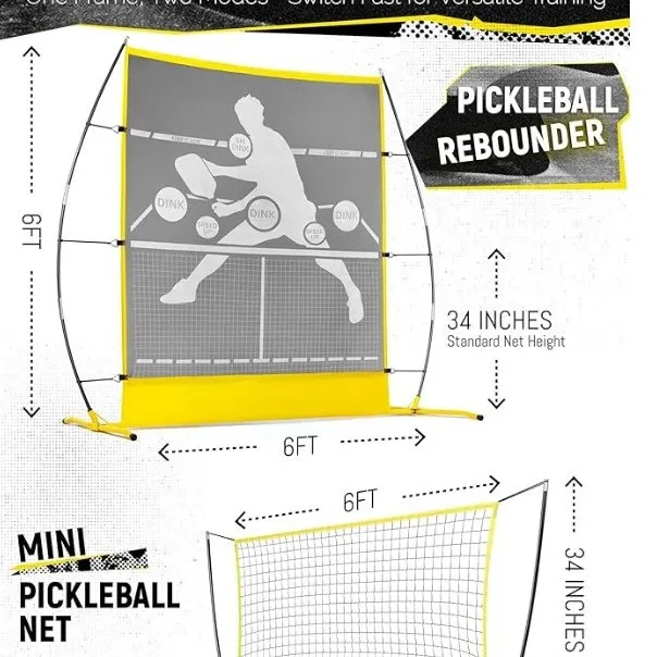 Portable Pickleball Rebounder Net Adjustable Pickleball Training Rebound Practice Net for Indoor Outdoor Solo Training