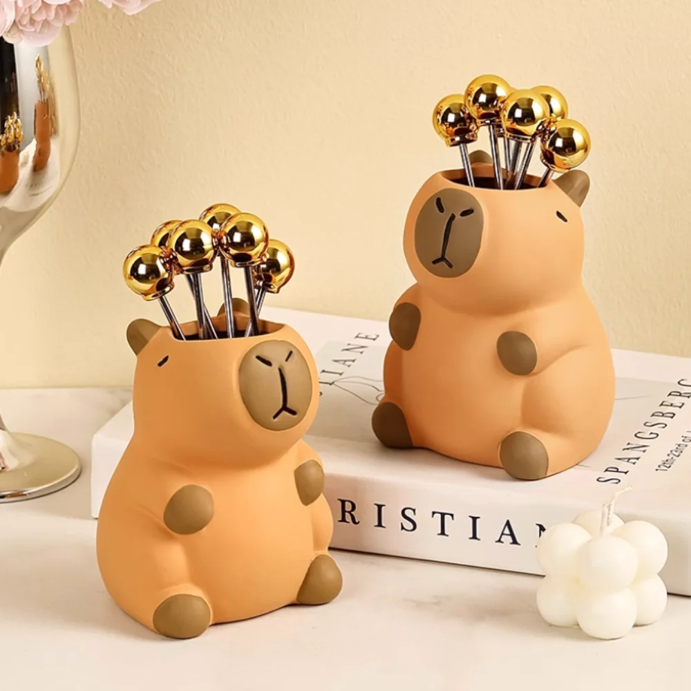 Ornament Capybara Pen Holder Interesting Tabletop Storage Capybara Pencil Storage Box Multi-functional Cartoon