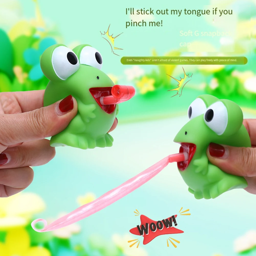 BESTWISH – jouets à pincer la langue collante de grenouille, jouets sensoriels amusants anti-Stress, cadeaux de fête scolaire pour garçons et filles, jouets grenouille