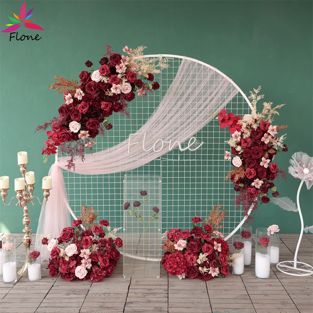 

Dark Red Rose Artificial Flowers Arrangements for Wedding Arch, Party Decoration, Aisle & Table Centerpieces Arrangement FL2604