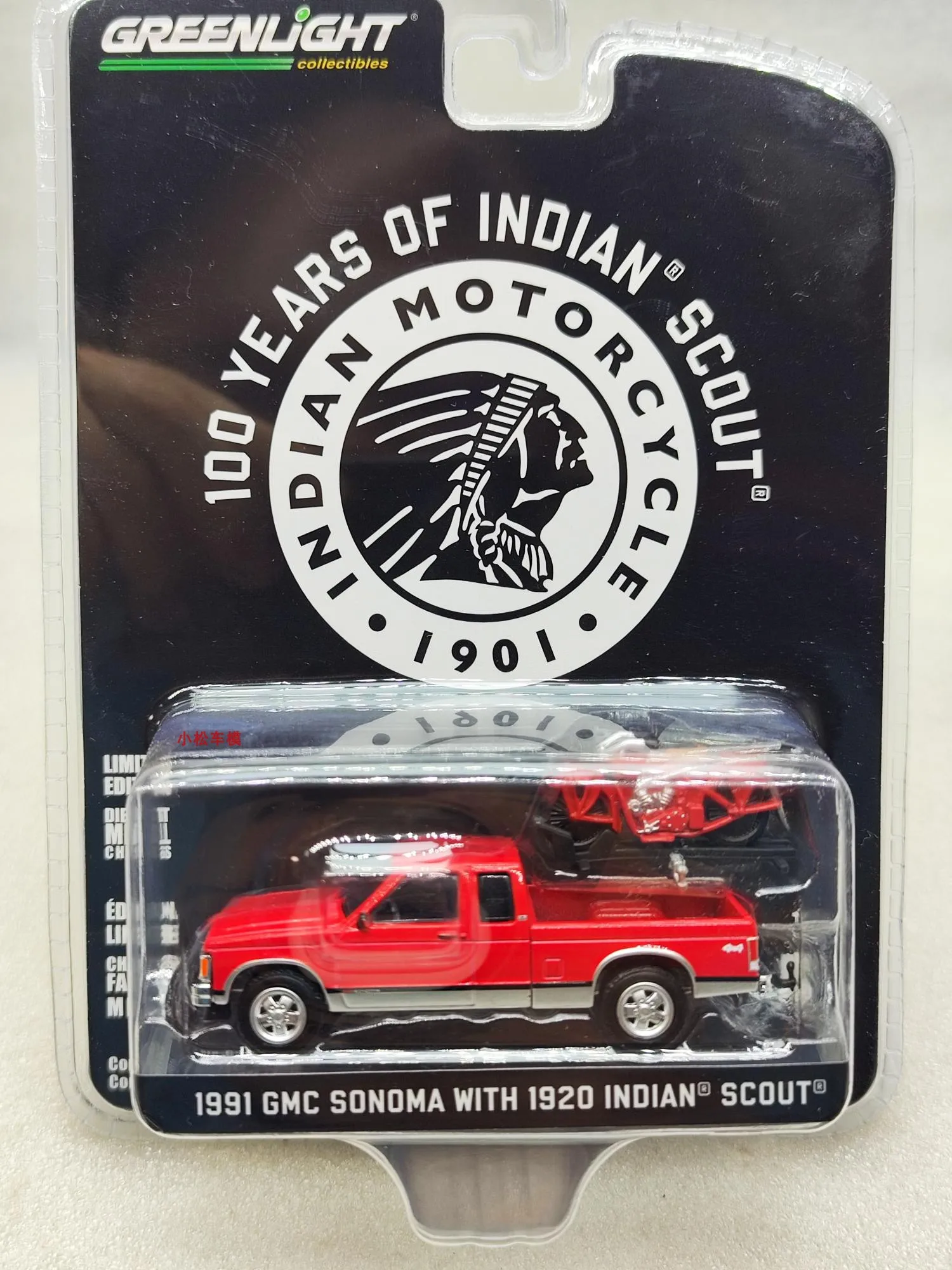 

1: 64 1991 GMC Sonoma Extended Edition&1920 Indian Scout Centennial Motorcycle Collection of car models