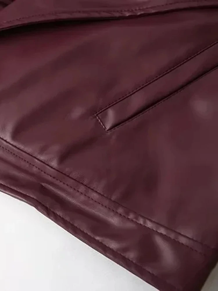 moda feminina lapela manga longa jaqueta de couro curto legal menina magro chery vermelho curto jaqueta motocicleta rua festa jaqueta
