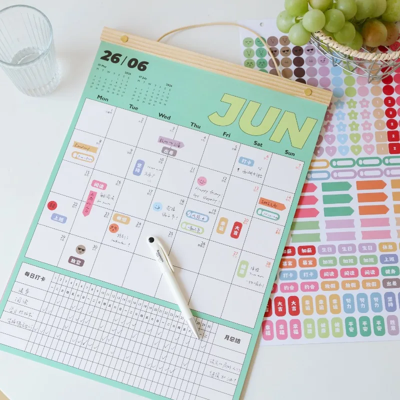 2026 Calendar Korean Style Bedroom Home Decoration Colorful Calendar Schedule Plan Table Wall Decoration Pictures Props