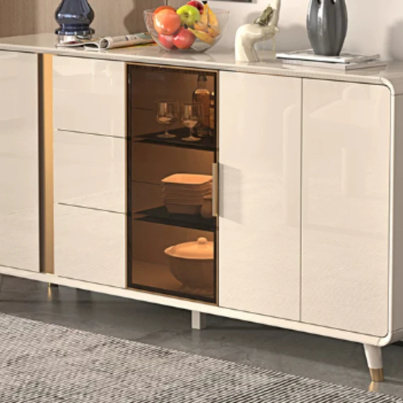 Luxury Sideboard, Living Room Cabinet, Storage Cabinet, High-End Storage Unit, Integrated Wine Cabinet and Side Storage Cabinet.