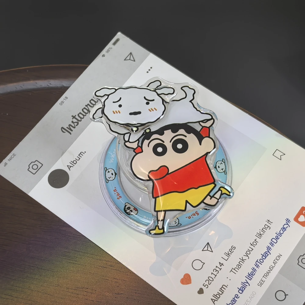 Crayon Shin-chan Niedlicher Magnetischer Handyhalter für Magsafe, Griptok Grip Tok Ständer für iPhone und Samsung, Faltbarer Kabelloser Ladehalter – Detail 6