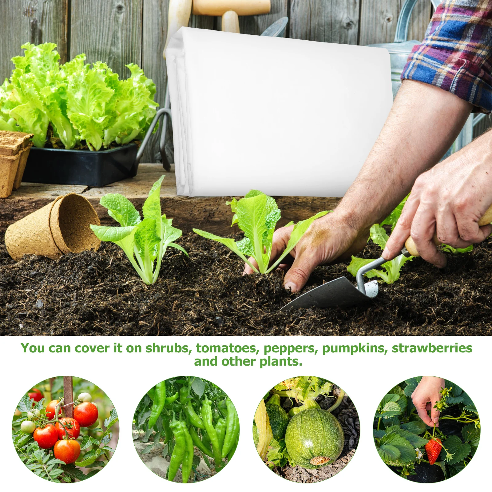 

2 Pcs Plant Fleece Non-Woven for Plants Frost Covers Fabric Protection