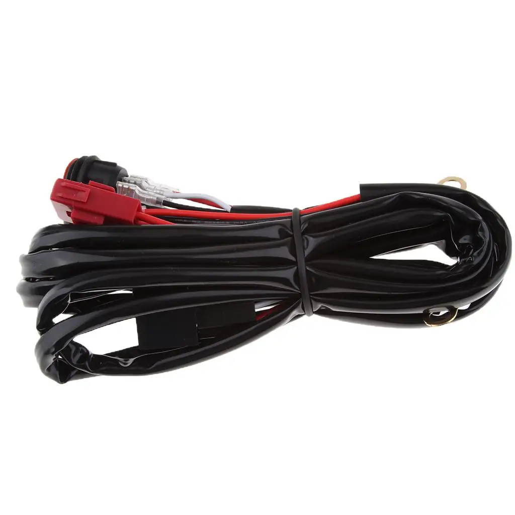 Waterproof Relay Harness Wiring Cable Rubber Power Inline Fuse LED Light Bar Kit for Motorcycles Electric Bike Power Meter