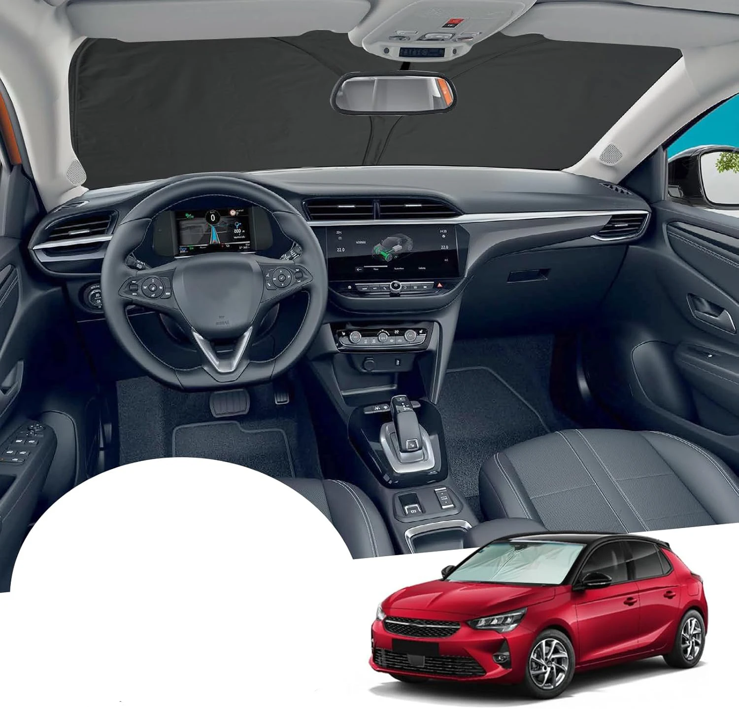 Para 2020-2024 Opel Corsa F Corsa-e parasol de coche parabrisas delantero Parasol bloques de parabrisas de coche