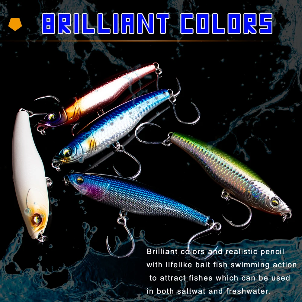 ZWICKE 1 قطعة محاكاة اصطناعية ABS البلاستيك طعم الاسماك 52.5 جرام/110 مللي متر كبير غرق قلم رصاص للمياه المالحة باس سمك السلمون المرقط الصيد السحر #5