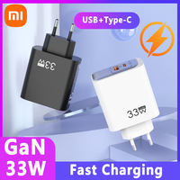 XIAOMI 33W Fast Charger Multi-port Charging EU/UK/US QC 3.0 PD USB Type C Mobile Phone Charger Head For iPhone Huawei Samsung