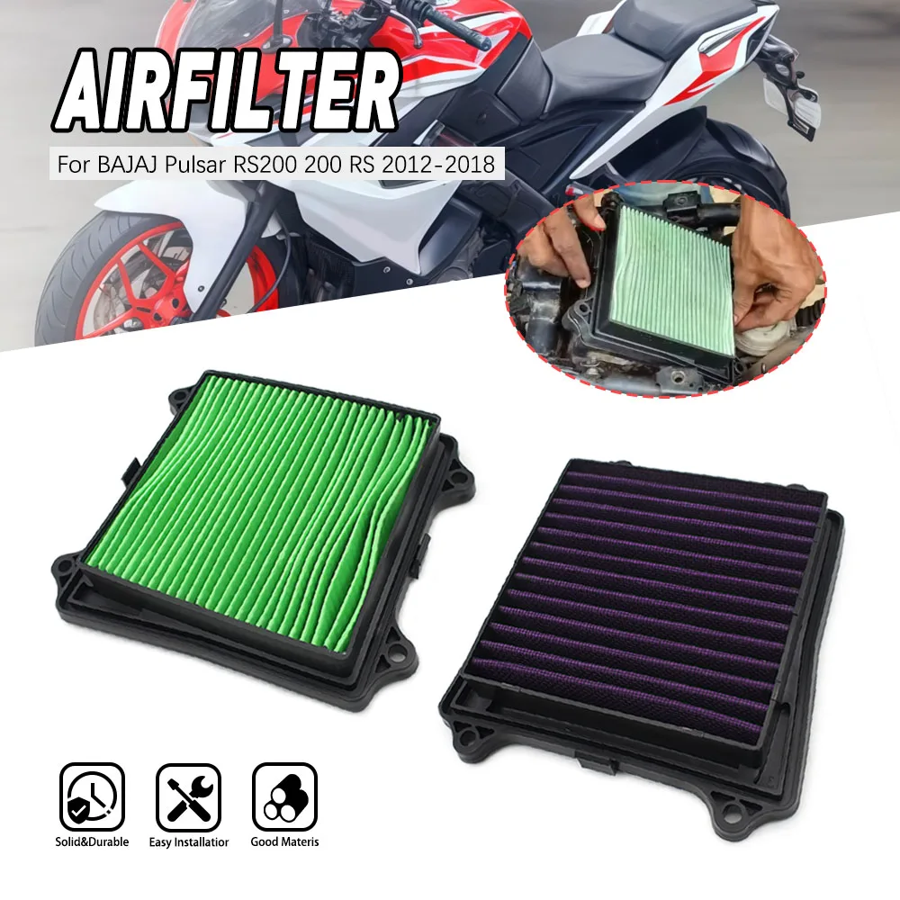 

Motorcycle High Flow Air Filter For BAJAJ Pulsar RS200 200 RS 2012 2013 2014 2015 2016 2017 2018