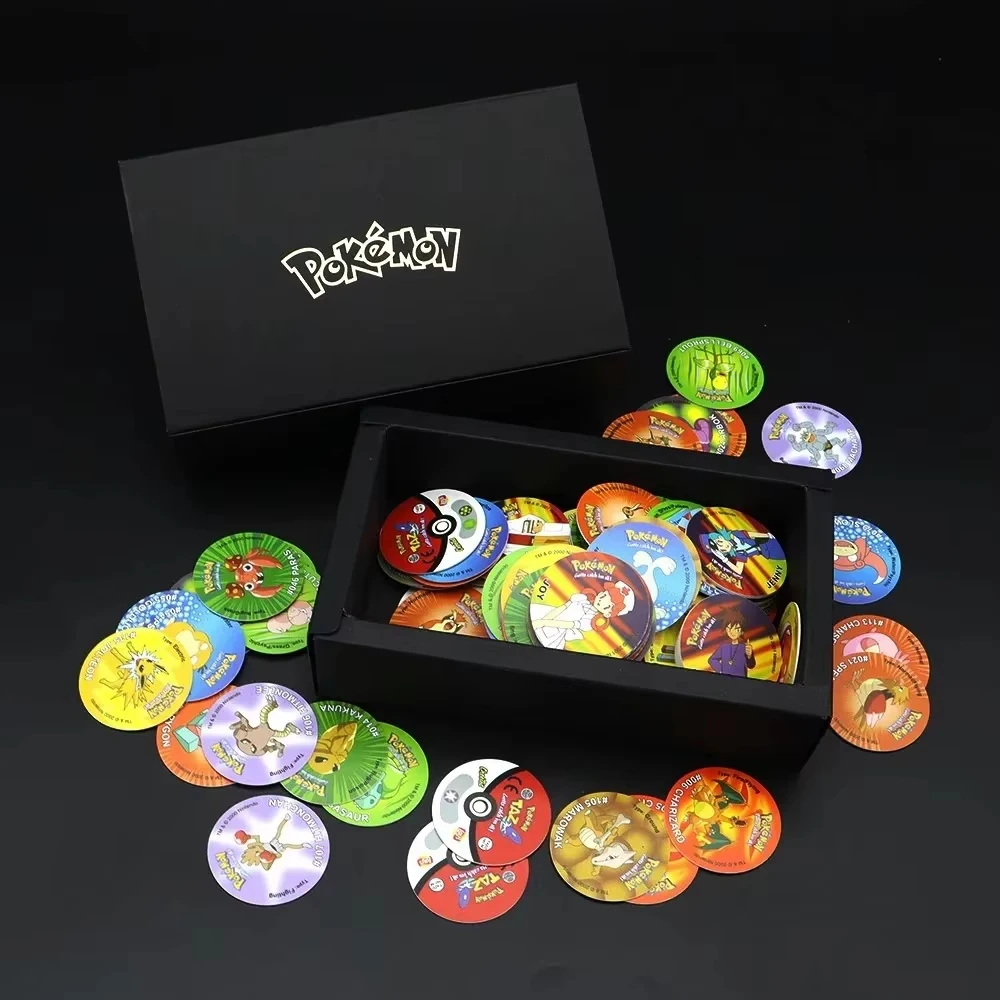 pokemones-1-3a-edicao-tazos-album-cartao-livro-caixa-de-plastico-pogs-curso-redondo-pikachu-trainer-cinza-colecao-cheetos-chipitaps