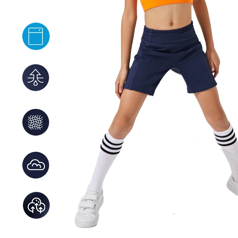 

(100-150 см) Детские компрессионные шорты для тренировок, эластичные боксеры на ощупь для бега, езды на велосипеде, тренировок в тренажерном зале, спортивные шорты для мальчиков и девочек