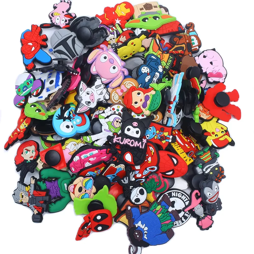 20-300Pcs Random Mixed Cartoon Disney Sanrio Shoe Charms Clogs Shoe Accessories DIY Shoe Decoration Buckle Wholesale Gift