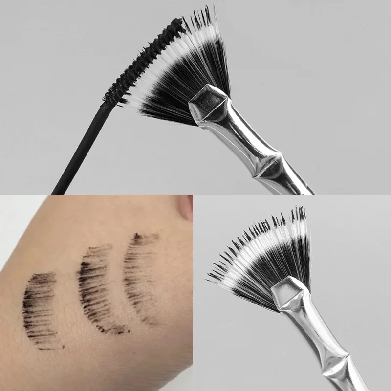 Angled Fan-shaped Eyelash Brush Multipurpose Makeup Brushes Professional Soft Highlighter Mascara Smudge Makeup Beauty Tool