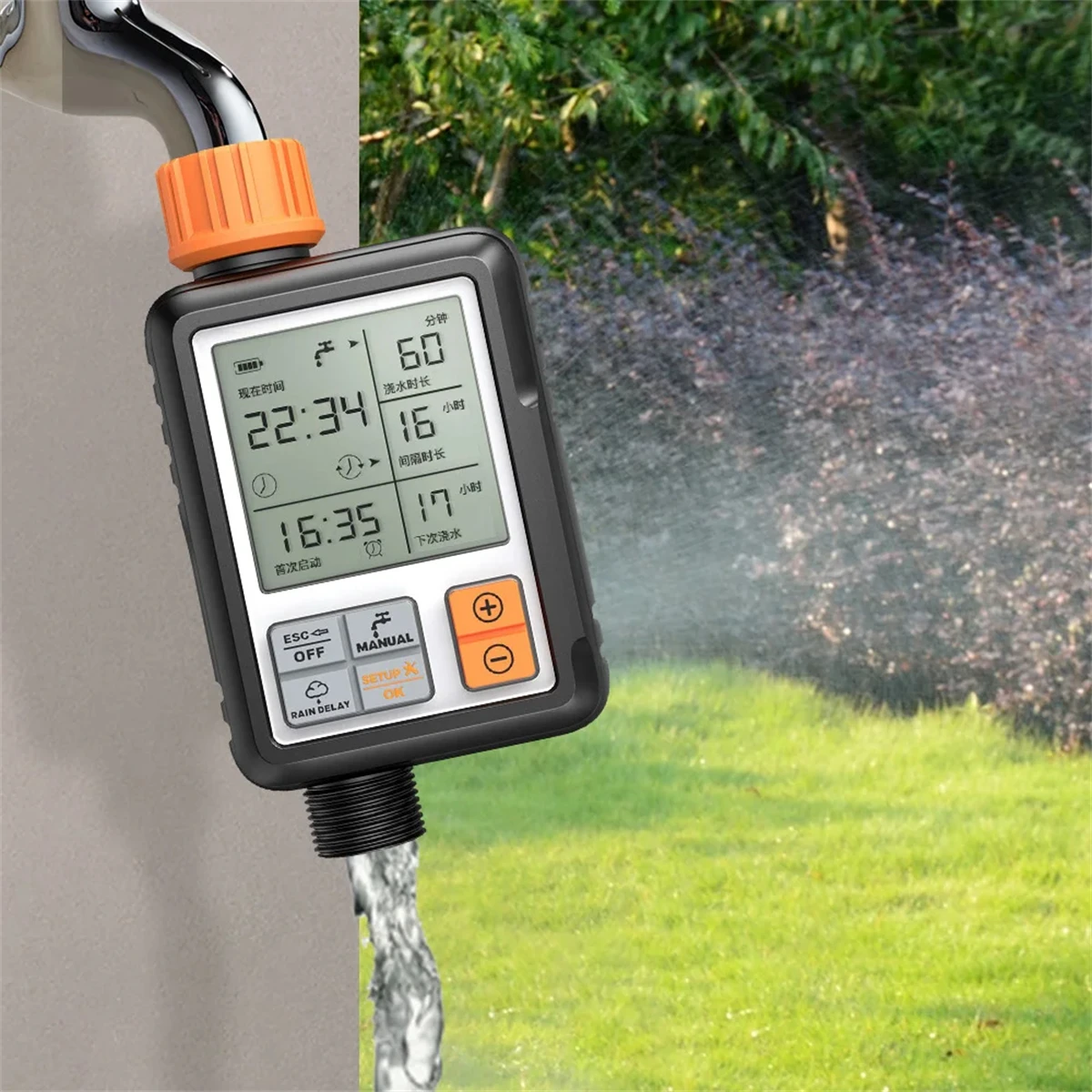 1 Set 1-in-4-outs Automatic Digital Electronic Water Timer 16mm Nipple Quick-Plug Garden Agriculture Irrigation Controller 1Pc