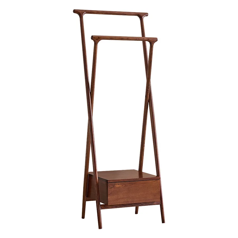 

Medieval style solid wood coat rack Multifunctional storage rack Wabi Sabi Wind B & B Hotel Ash wood hanger