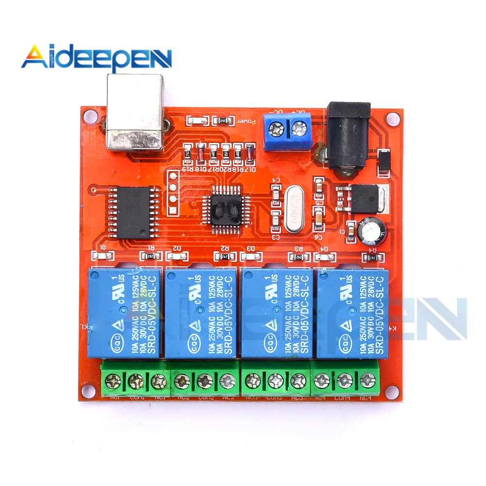 5V 4 8 Channel USB Relay Module Intelligent Control Switch Module Drive Free Square Port Relay Module PC Intelligent Controller