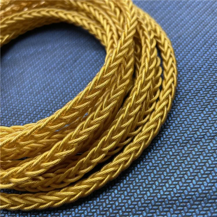 Audiocrast 5.5MM 7N Single Crystal Copper Gold-plated Copper Wire 8-strand Braid 392