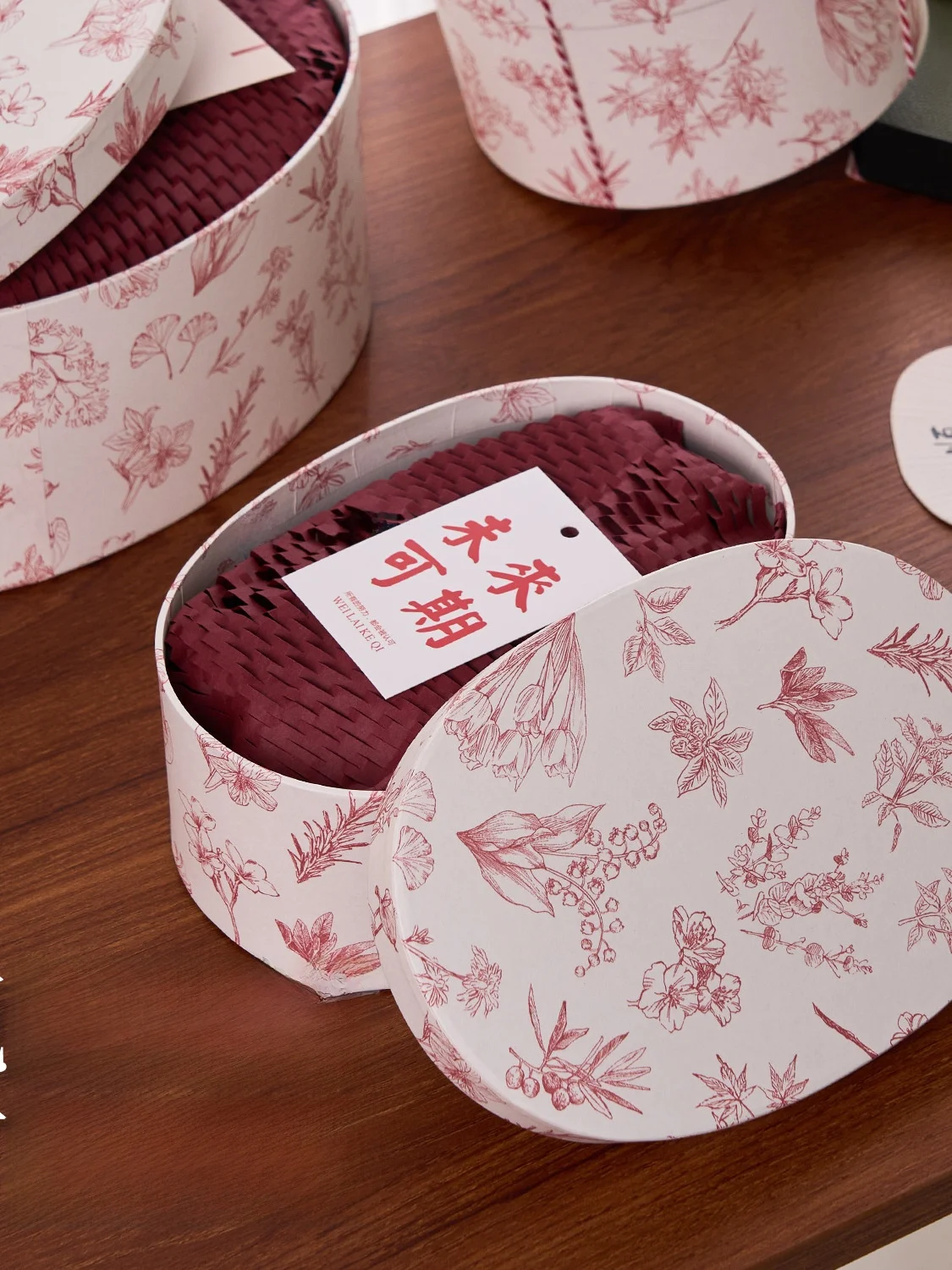 large-size-oval-and-round-brown-kraft-paper-gift-box-feng-ban-handcrafts-packaging-box-for-mid-autumn-festival-celebration