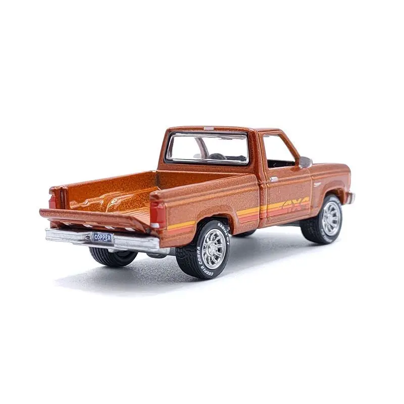 BIN 1/64 JL GreenLight M2 AW 1985 Ford Ranger XL Black Alloy Car Model Diecasts Vehicles Simulation Collection Toys For HotWheel