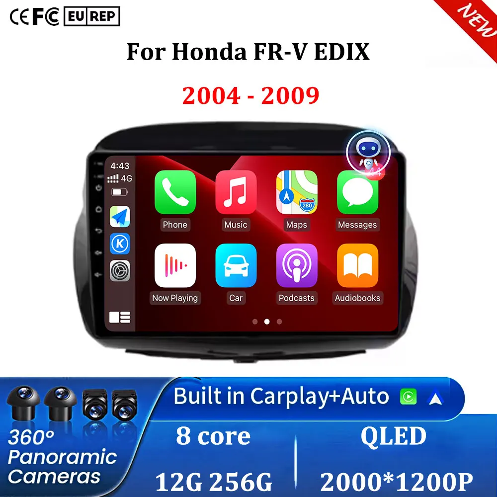 

Android 16 Car Player Video GPS Multimedia Navigation 4G Lte 10" 4G For Honda FR-V EDIX 2004 2005 - 2009 Car Qashqai 2 J11