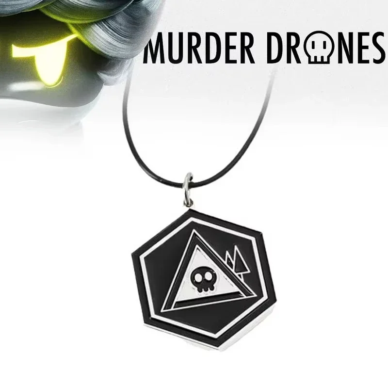 Anime Murder Drones Cosplay Necklace Gothic Skull Skeleton Pendant Black Neck Collarbone Chain Couples Halloween Accessories