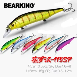 M114 BEARKING 115mm 15g Weight System Top Fishing Hard Lures Bait Minnow Crank Wobbler Quality Tackle Hooks