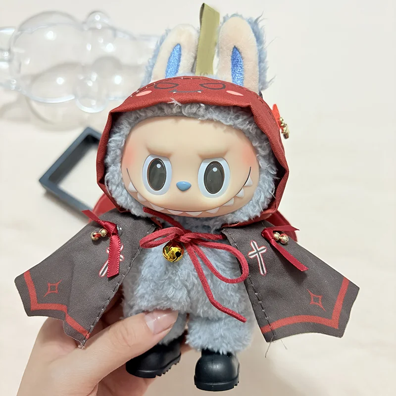 Милая кукольная одежда, аксессуары для наряда для Labubu V2 V1, праздничное платье, комплект одежды «Маленький дьявол», подарки, воротник маленького воротника тетратраграфатона