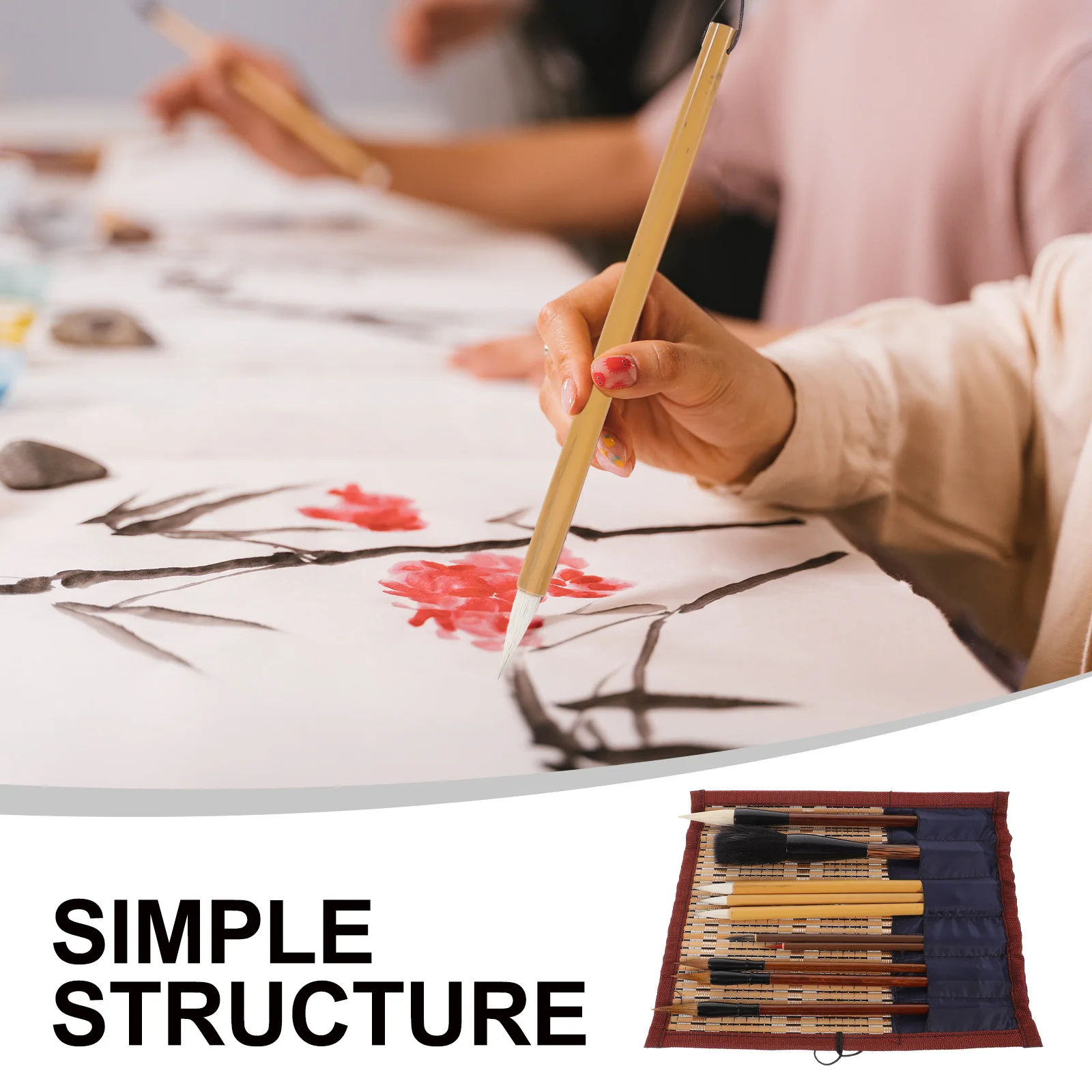 

1Set Chinese Calligraphy Brush Pen Set Traditional Art Supplies for Beginners Silk Paper Textiles Durable Longevity