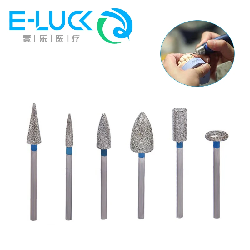 2PCS Dental Polishing Grinding Heads HP Diamond Grinding Smoothing Drills Dentist Tools Dentistry Equipment