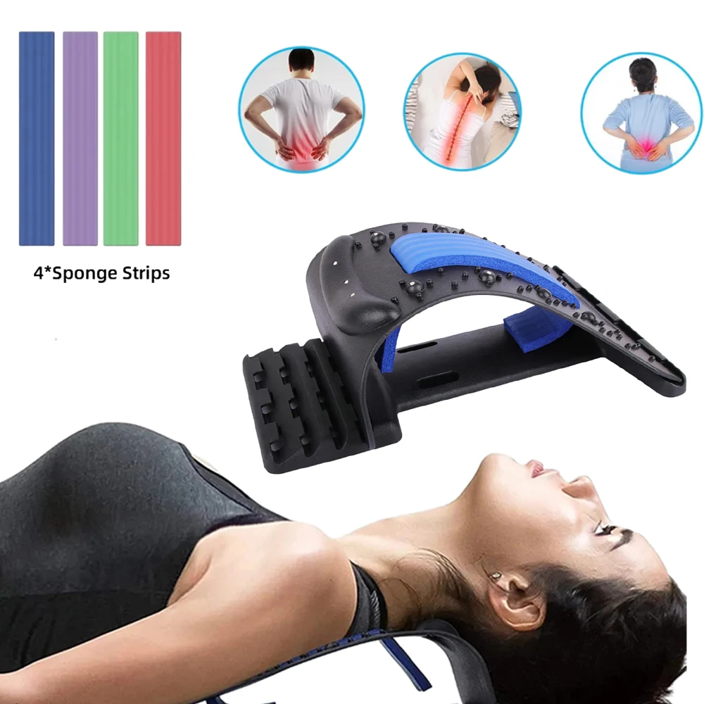 4 Level Neck Stretcher Adjustable Cervical Support Device Lumbar Vertebra Stretching Massager Muscle Relaxation Assistance Tool