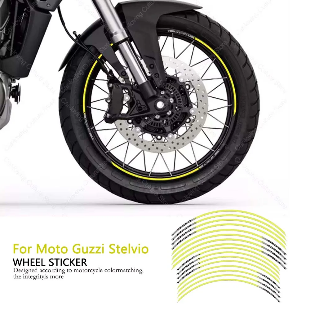 

For Moto Guzzi Stelvio 2024 Motorcycle Wheel Sticker High Quality Resin Protective Sticker Waterproof Hub Decal Rim Stripe Tape