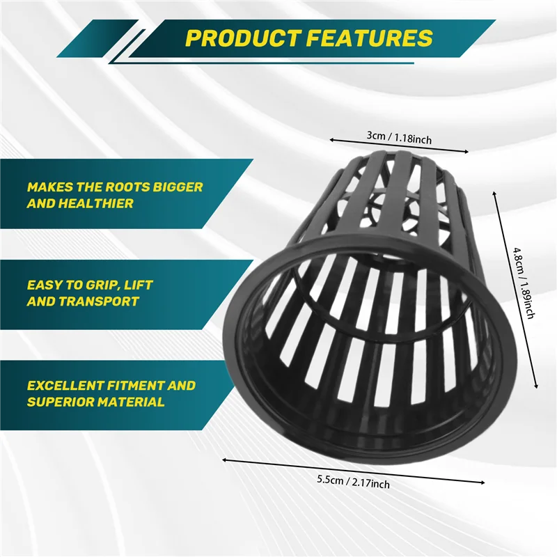 MAKE-60 Pack 2-дюймовые сетчатые чашки с прорезями, широкий фильтр для губ, сетка для растений, горшок, корзина для ведра для гидропоники