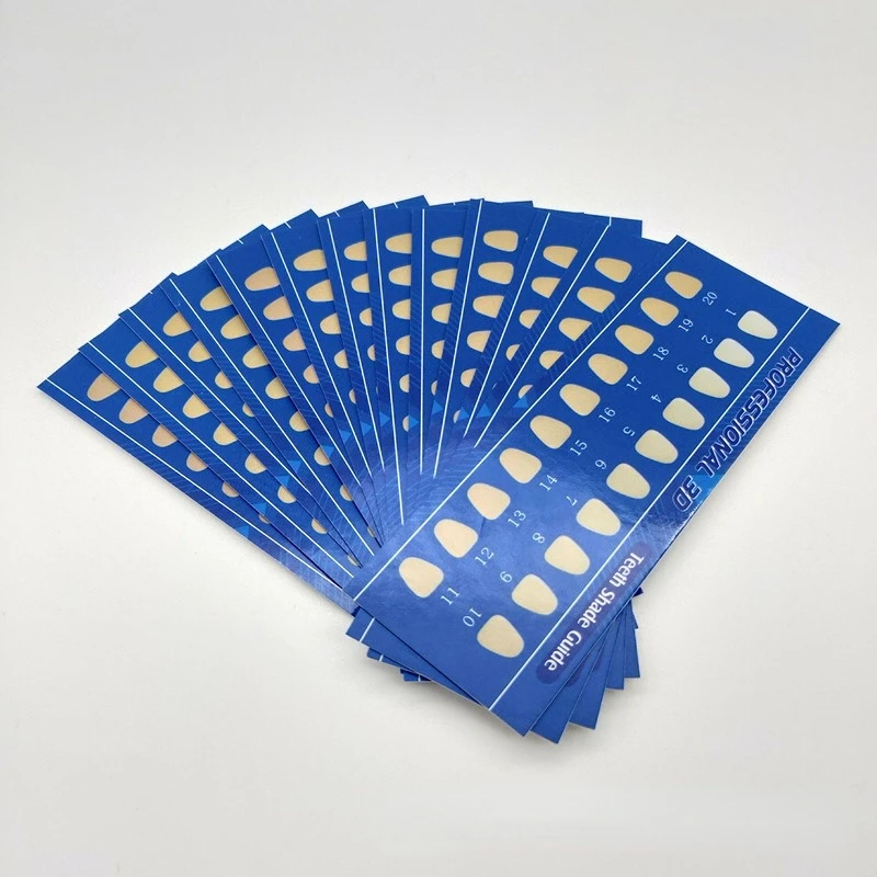 10 Pieces Cold Light Teeth Whitening Color Palette Contrast Card Comparison Card Teeth Shade Guide