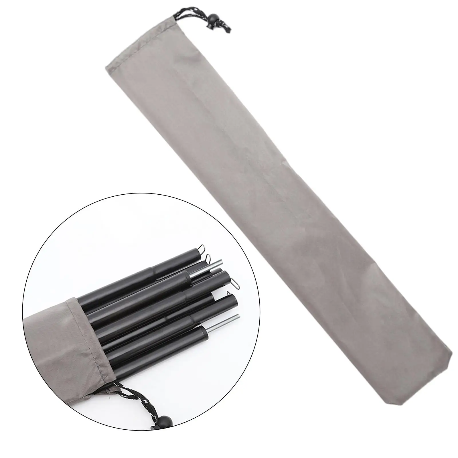 Tent Stakes Storage Pouch Awning Poles Carrying Bag 22.44inch Length Walking