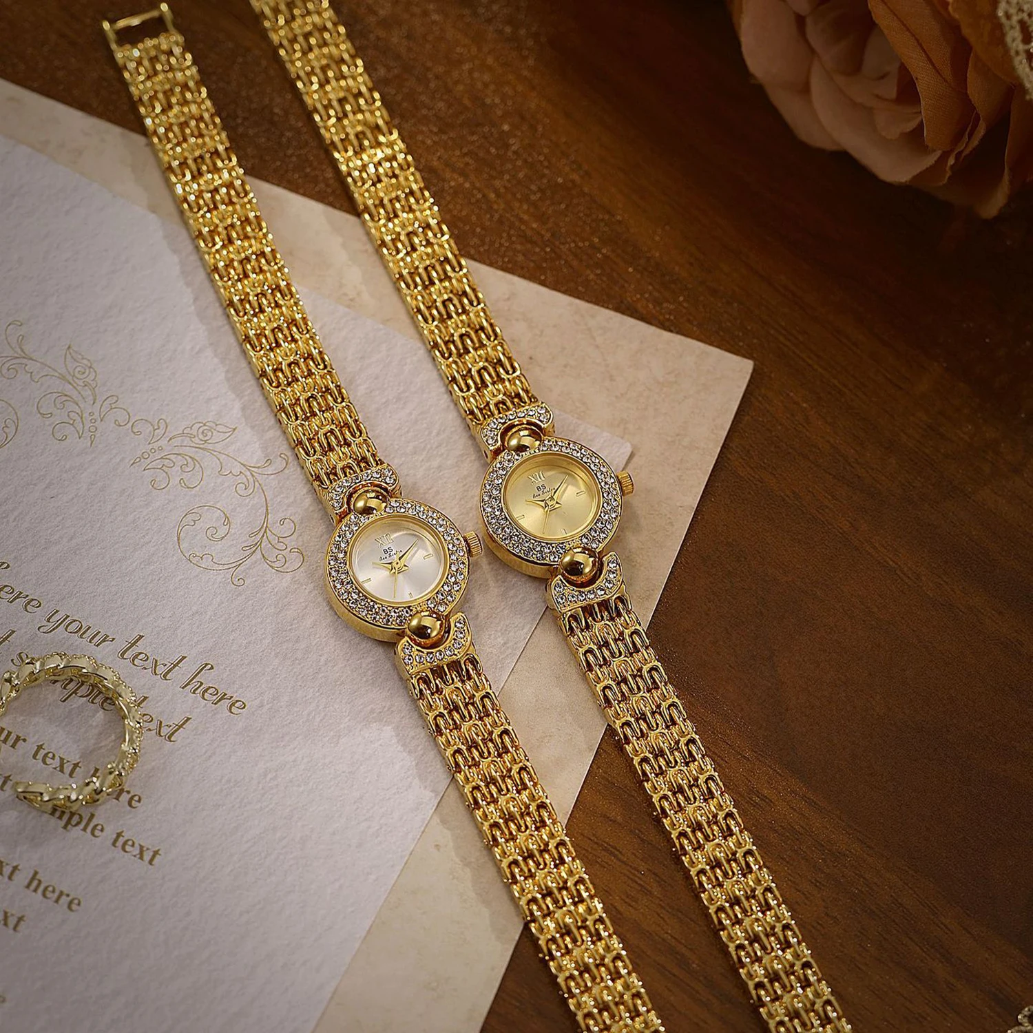 Diamond Gold Vintage Watch Women High-end Luxury Quartz Waterproof Dress Bracelet Wristwatch Original Gifts For Women 2025