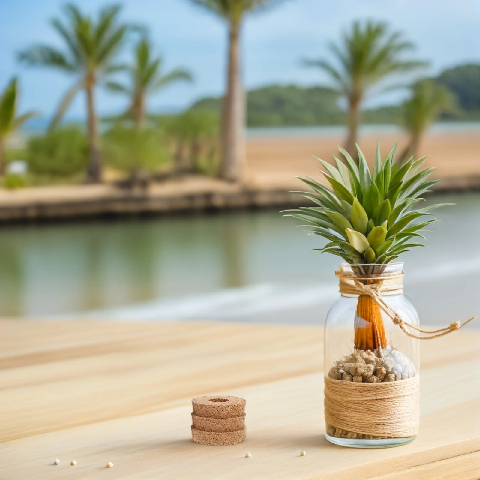 

8Pcs Hydroponics Cork Planter Stoppers with Hole Glass Jar Cork Lids Small Vase Cap for Flower Propagation Terrarium Decor