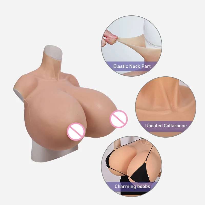 Roanyer Realistic Z Cup Breast Forms for Crossdresser Costumes Drag Queen Costumes Silicone Fake Boobs Artificial Tits Sissy