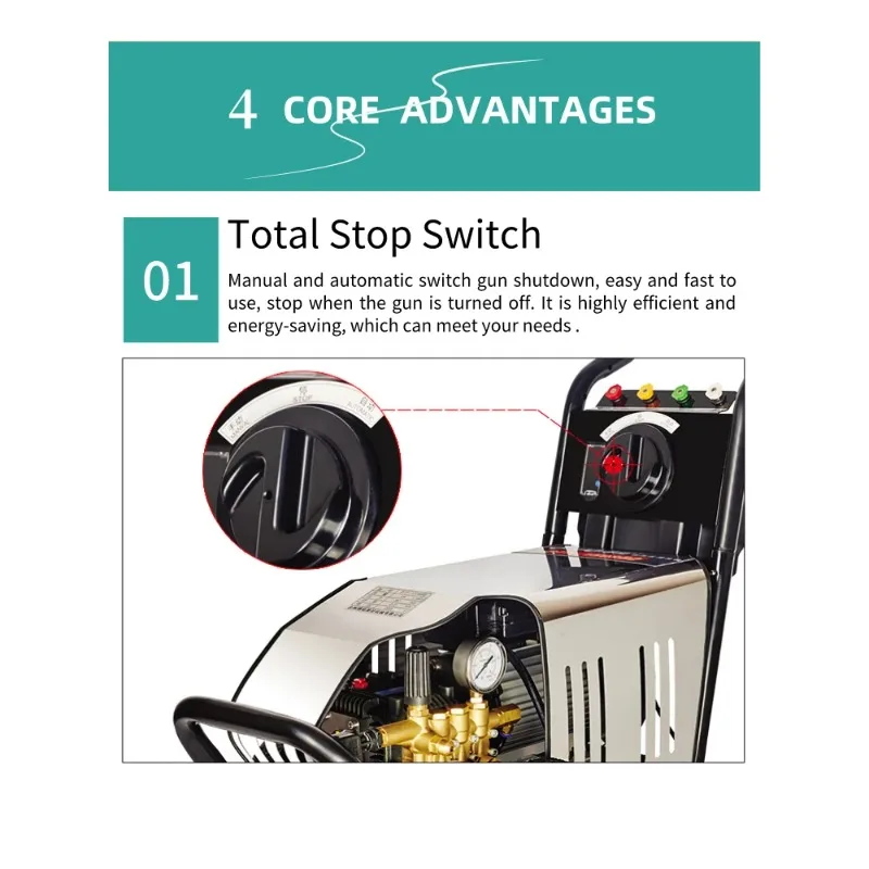 

3KW 15LPM 100Bar 1450PSI Electric High Pressure Washer Cleaning Machine Chinese Factory