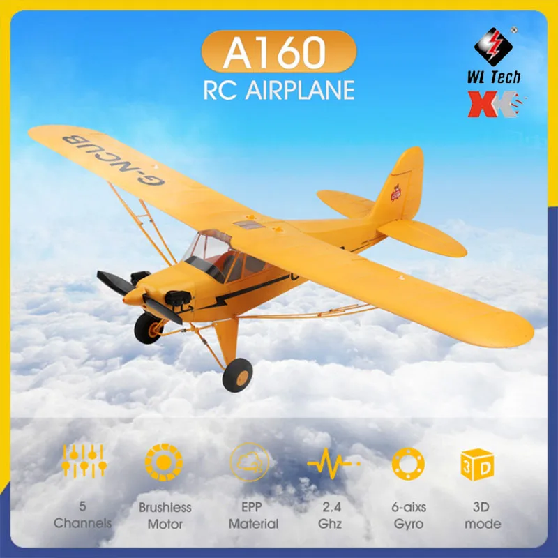 

WLtoys XK A160 Планер с дистанционным управлением, пять каналов, как настоящий самолет, бесщеточный двигатель с фиксированным крылом, игрушечный самолет с дистанционным управлением