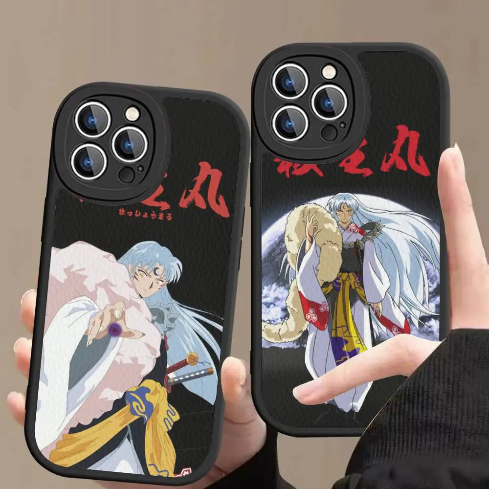 

Japen Anime I-Inuyasha Phone Case For IPhone 15 14 13 12 11 16 Pro Max Plus Leather Soft Cover