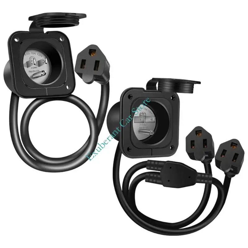 

H3CE Outdoor Camping Extension Cable Nylon Construction US Plugs Sturdy Power Extension Cord for Electrical Needs