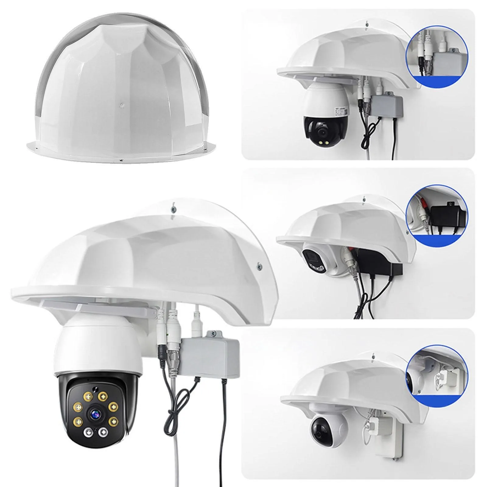 Outdoor Security Camera Cover Protector Wall Waterproof Sun Rain Dust Cover Case Dome Camera Protective Housing Shield Accessory