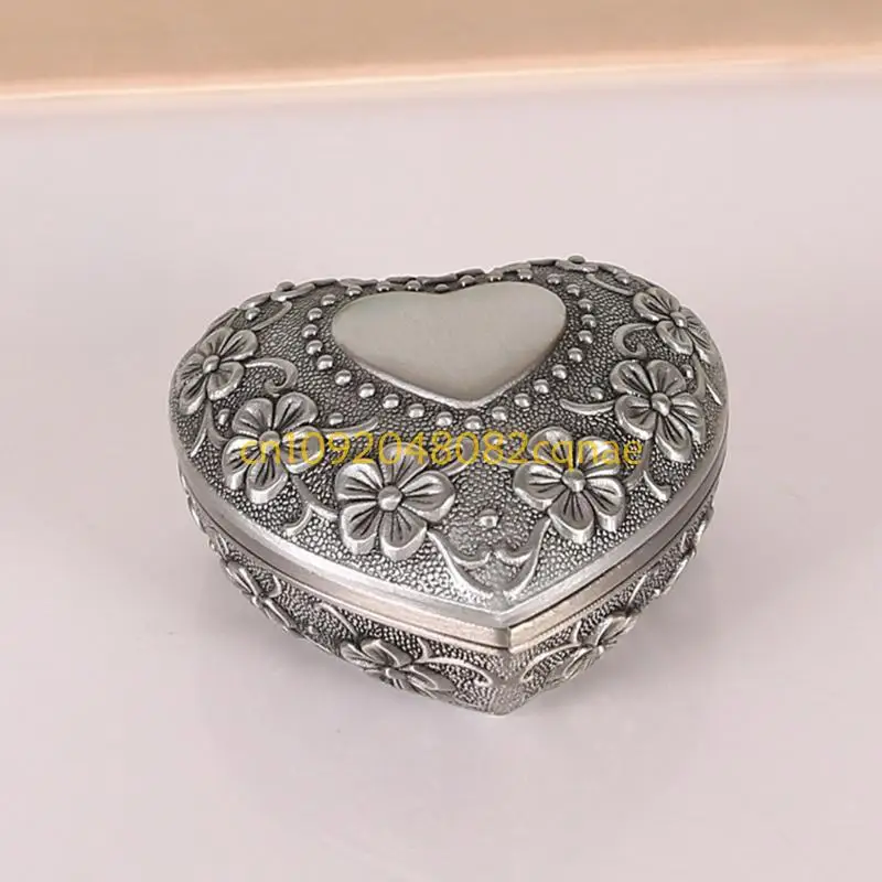 Metal Heart Box For Jewelry Safekeeping With Protective Soft Interior And Simple Closure Designs