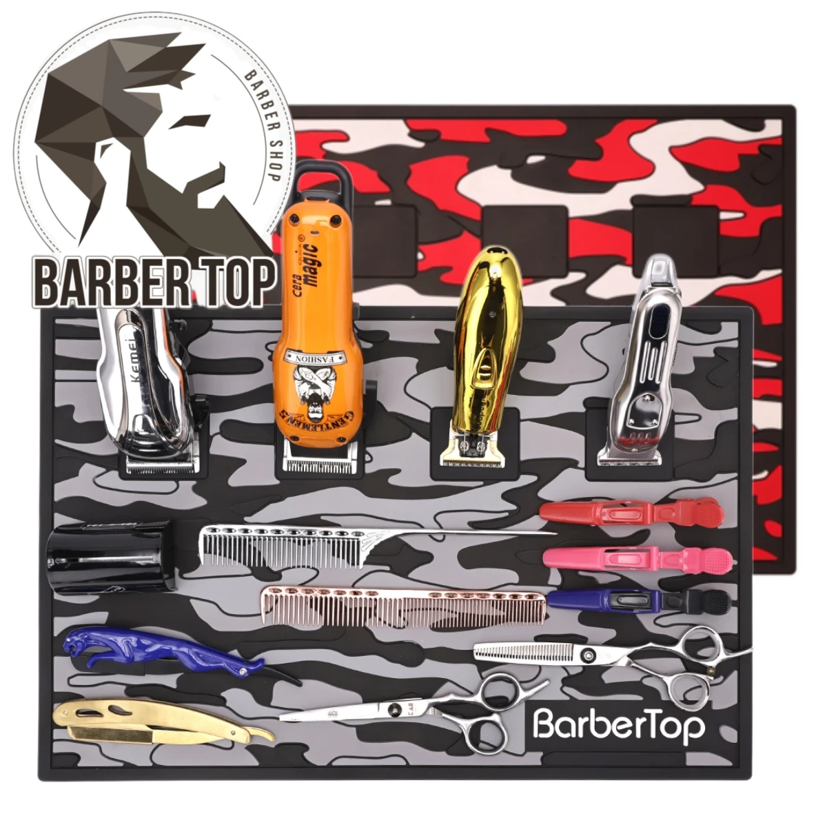 Hairdressing Tools Storage Mat Barber Magnetic Tray Antiskid Silicone Storage Mat Salon Clippers Scissors Display Pad