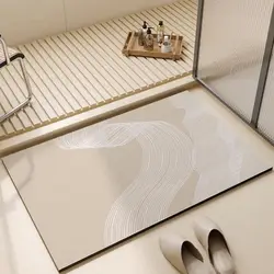 Absorbent Diatom Mud Floor Mat, Non-Slip Bath Rug, Toilet Doormat, Quick Drying Area Rugs, Bathroom Carpet