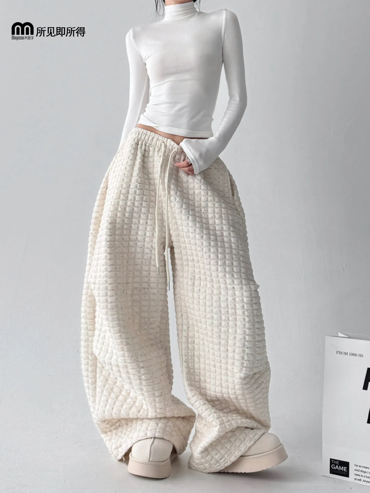 Women White Baggy Gothic Pants Harajuku Streetwear 90s High Waist Baggy Pants Y2k 2000s Pants Vintage Wide Trousers Clothes