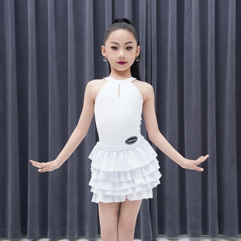 2025 verão meninas vestido de dança latina crianças desempenho vestidos de dança criança chacha samba salsa trajes de dança latina dw10682